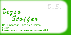 dezso stoffer business card